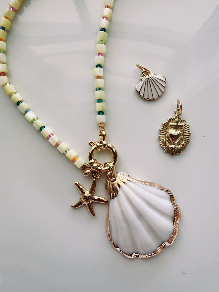 Shell Beads Necklace with Charm Set, Marine Dreams