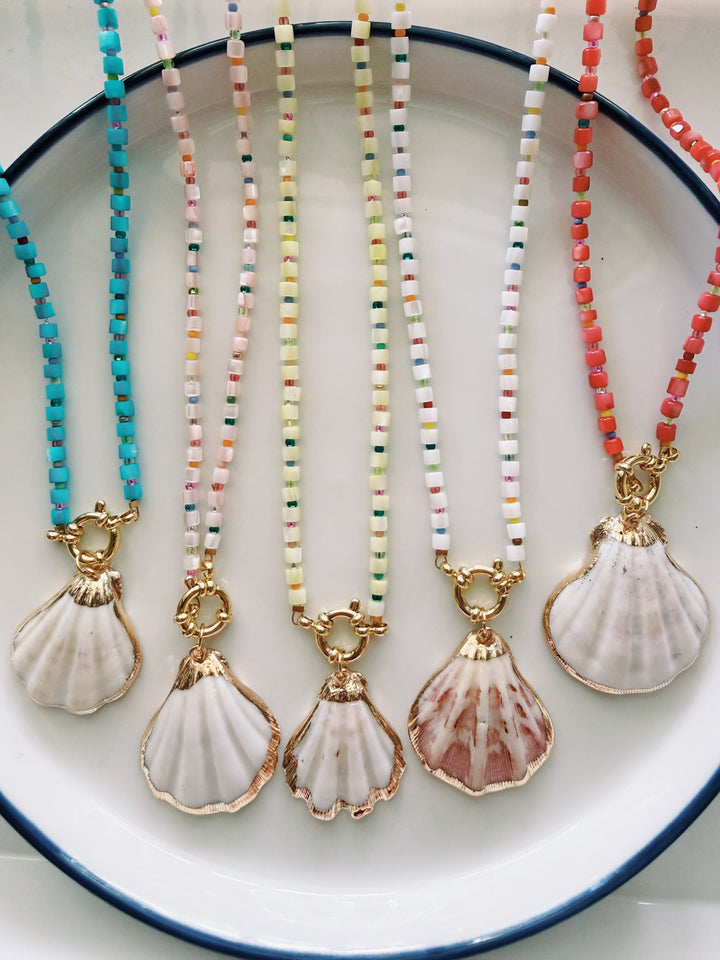 Shell Beads Necklace with Charm Set, Marine Dreams