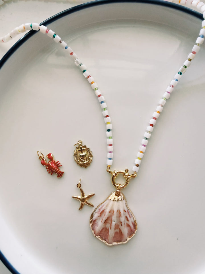 Shell Beads Necklace with Charm Set, Marine Dreams