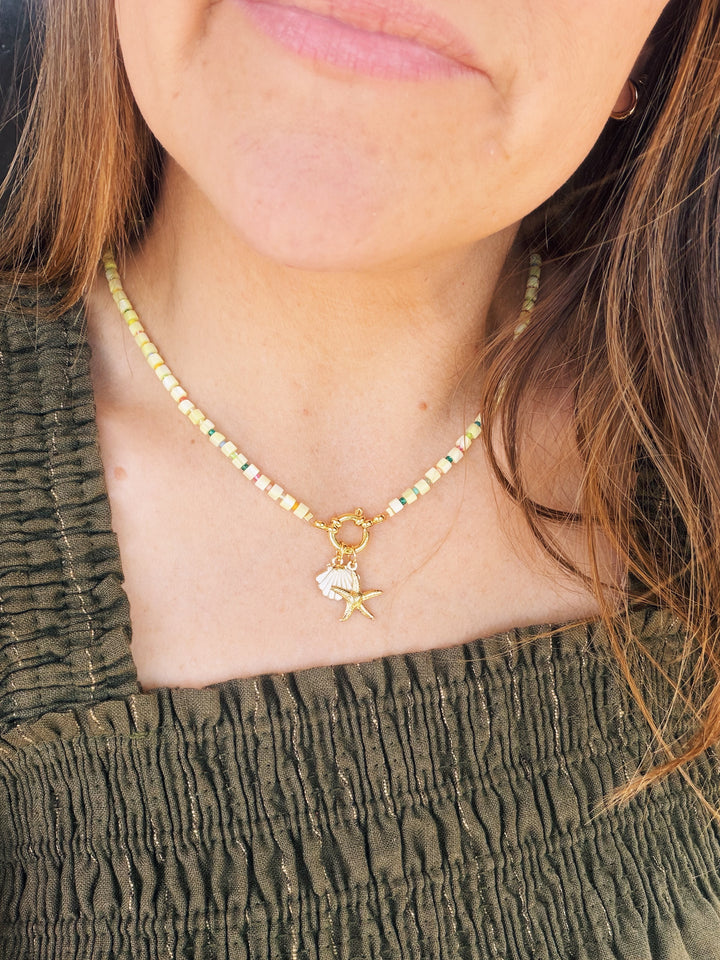 Shell Beads Necklace with Charm Set, Marine Dreams