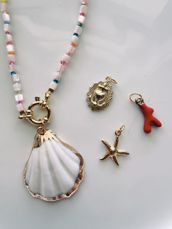 Shell Beads Necklace with Charm Set, Marine Dreams