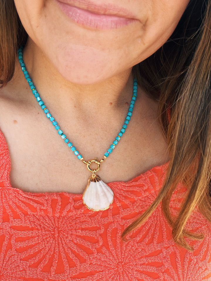 Shell Beads Necklace with Charm Set, Marine Dreams