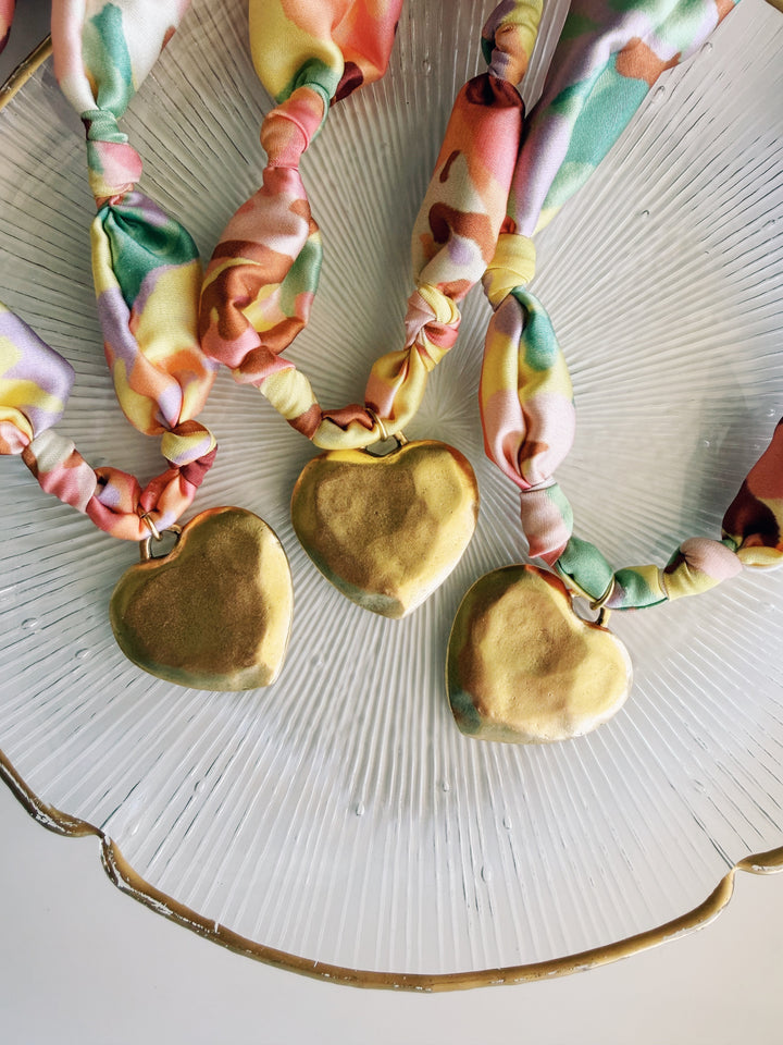 Heart Silk Scarf Necklace