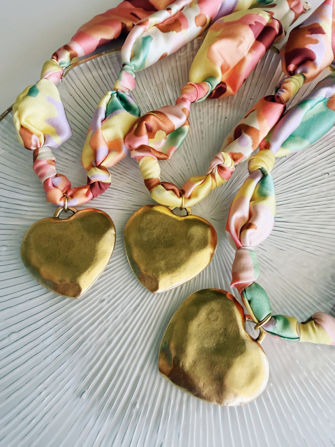 Heart Silk Scarf Necklace