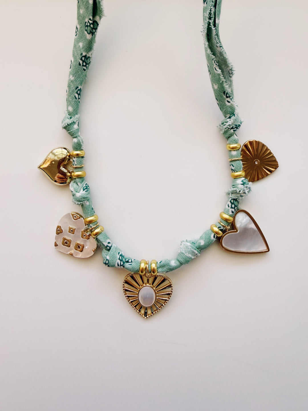 Spring Greens All Hearts Necklace