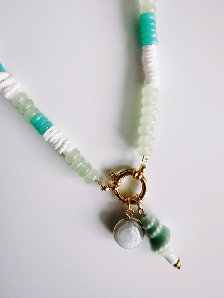 Spring Greens Coastal Necklace