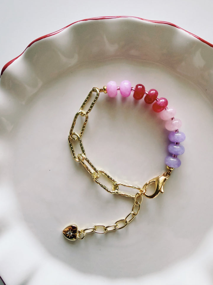 Valentine Stone & Chain Bracelet