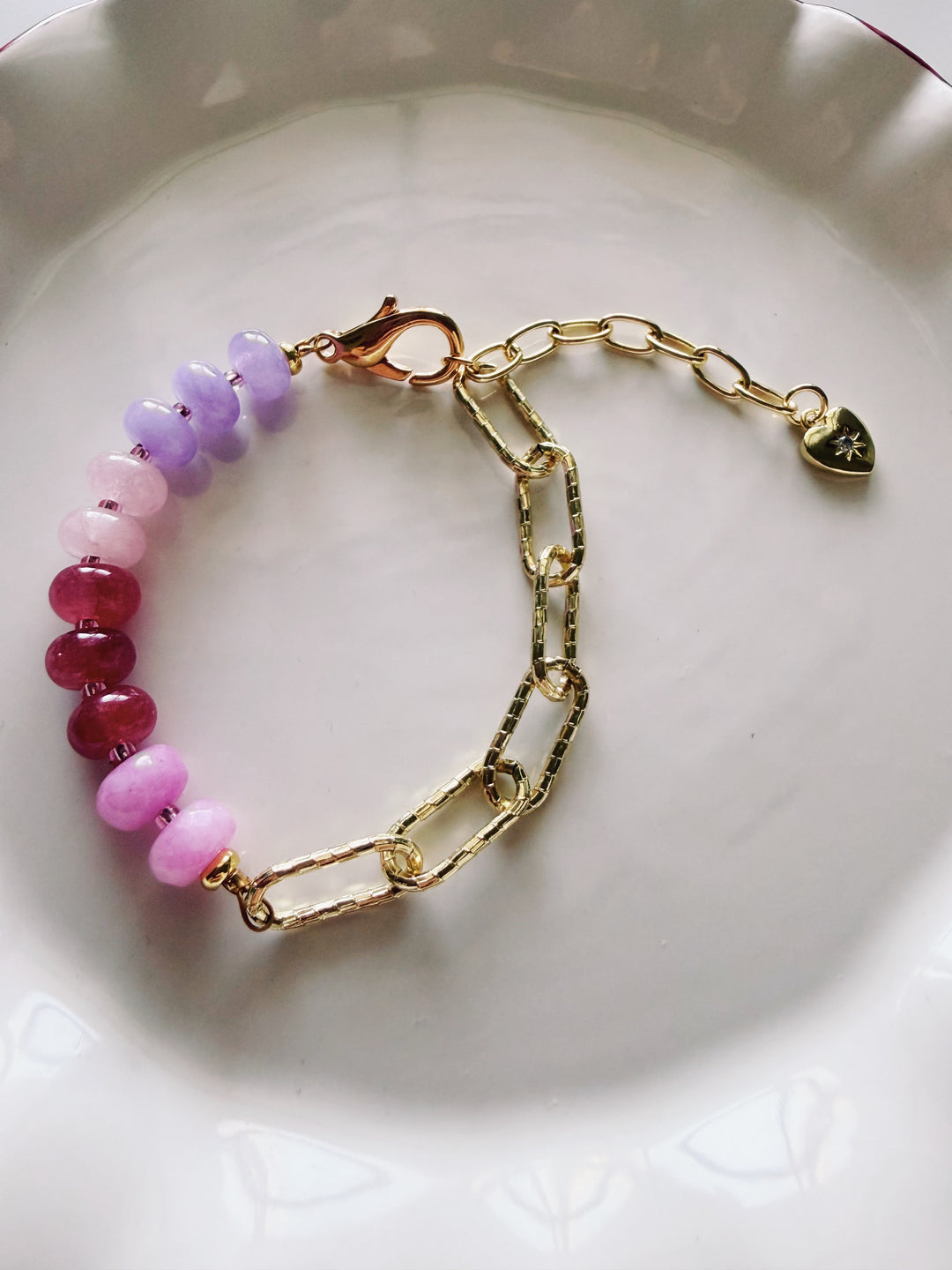 Valentine Stone & Chain Bracelet