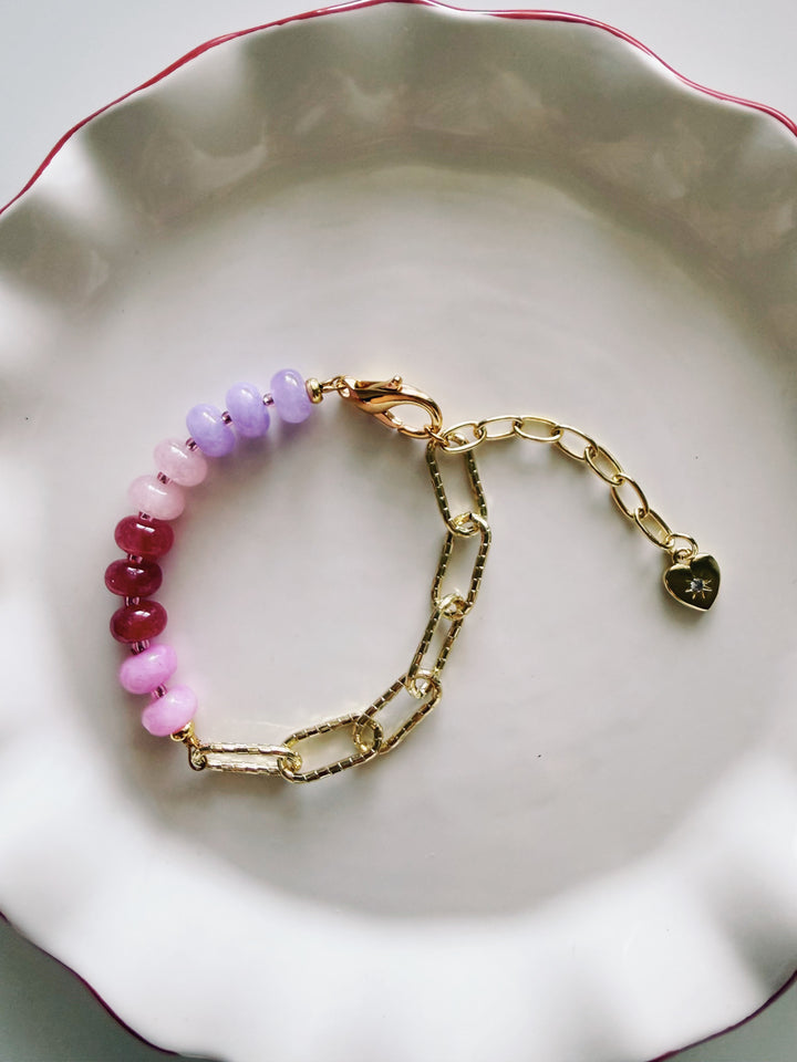 Valentine Stone & Chain Bracelet