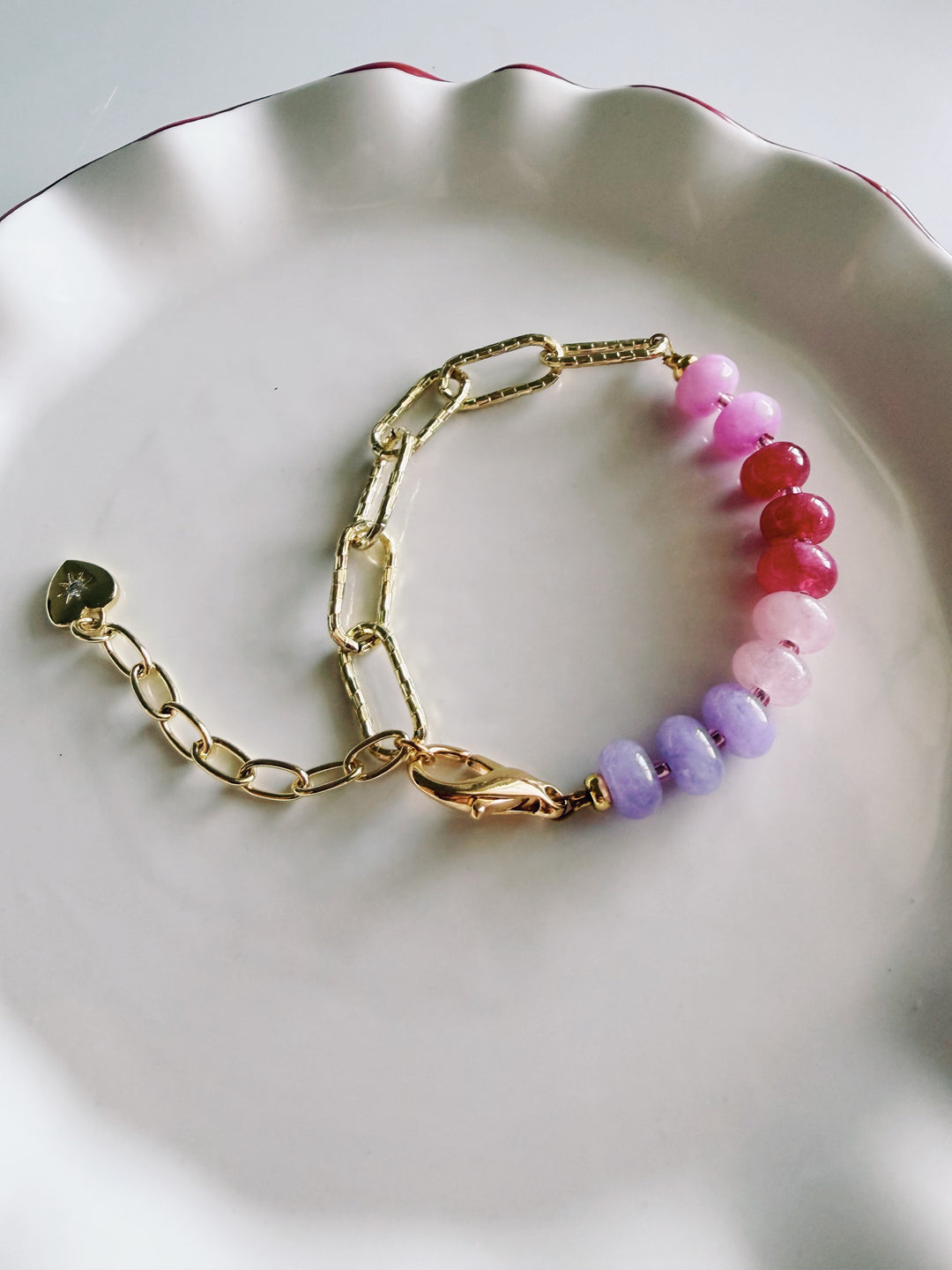 Valentine Stone & Chain Bracelet