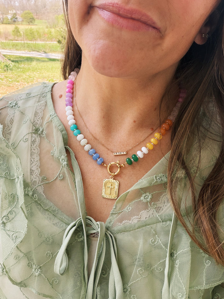 Wildflower Stone and Glass Necklace