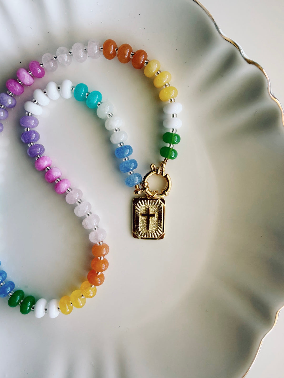 Wildflower Stone and Glass Necklace