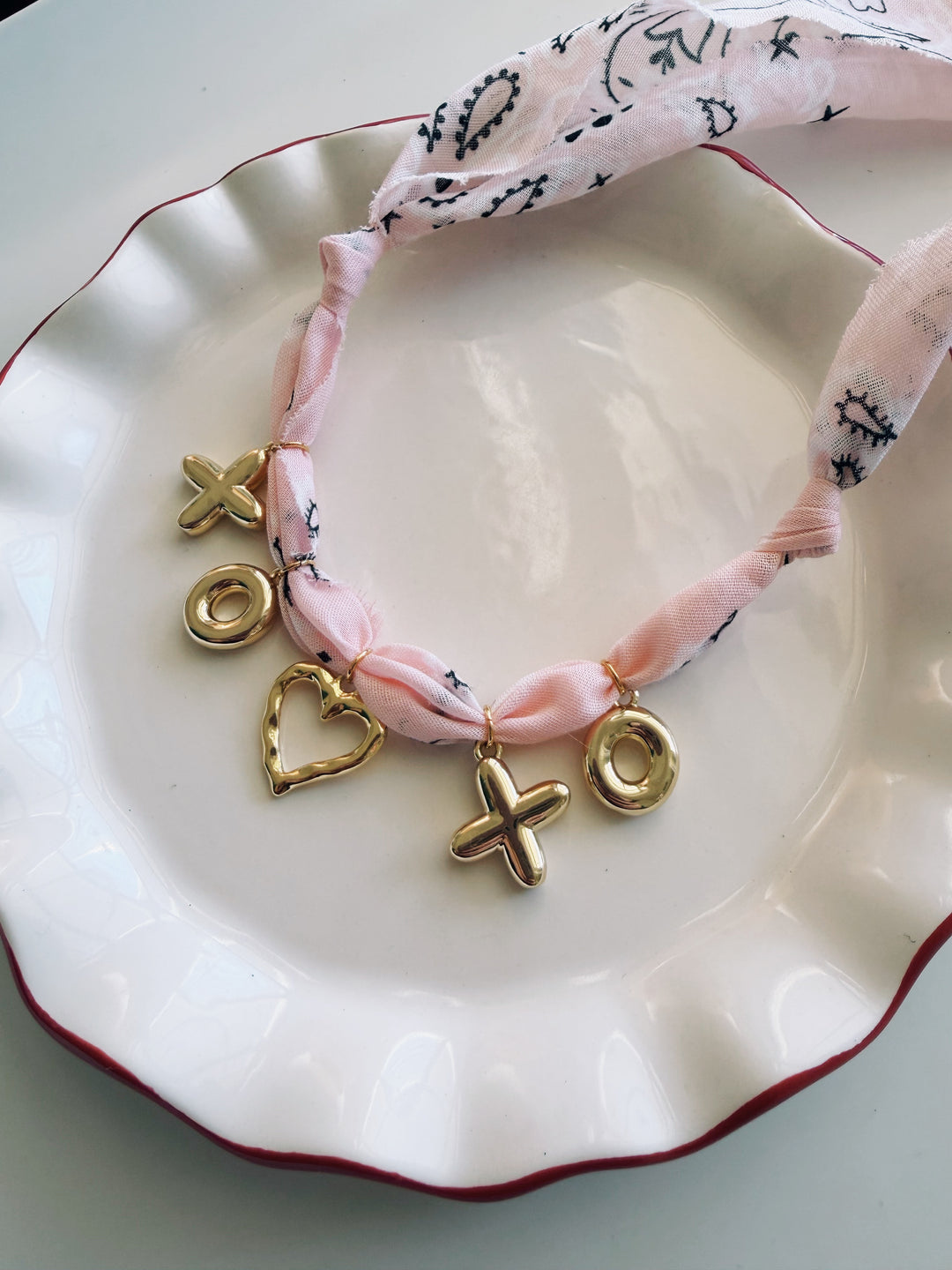 Valentine XOXO Bandana Necklace