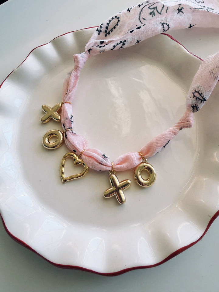 Valentine XOXO Bandana Necklace